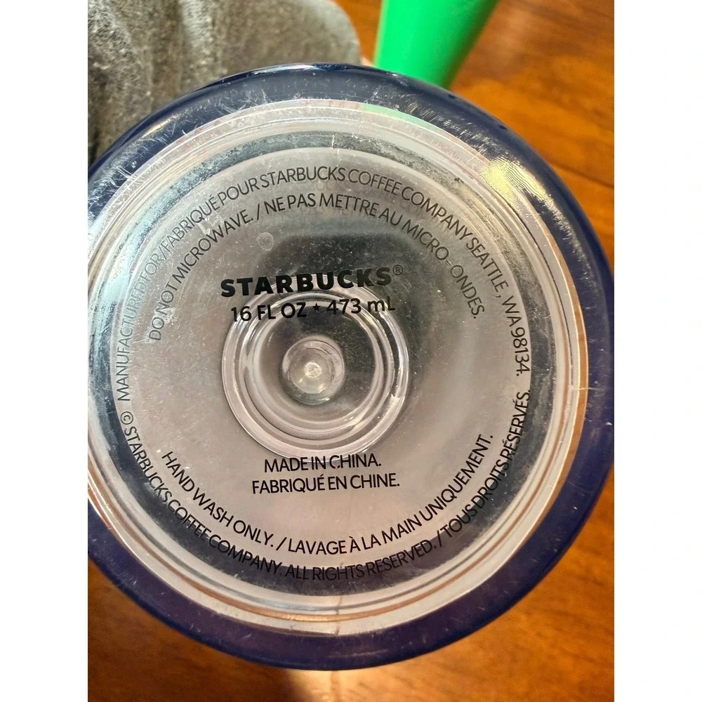 LOT Starbucks 16oz Matte Green Stainless Steel Tumbler Holiday Fox Mug Cup Matte